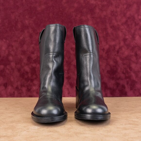 Schutz Women Wyatt Black Leather Western Cowboy Mid Calf Boots sz 9 - Picture 3 of 8